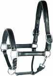 Harry's Horse Halster leder zwart met bies 