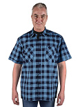 Ruitoverhemd kortemouw BLAUW BLOK -M