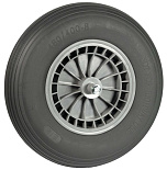 Wiel 400x8 grijs softwiel PVC kogellagers 13 cm as