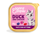 Edgard & Cooper kattenvoer Kitten Eend & Kip Paté 85 gr
