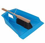 Bladerenblik blauw met stoffer