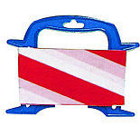 Afzetlint rood/wit 8cm 50m.