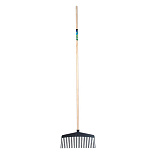 Bladhark -MM- PA 38cm - 21 tds. zwart, met steel 150cm