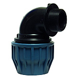 Knie PE 90° + buitendraad 20mm X 1/2