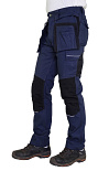 Storvik TIM Stretch-werkbroek +kniezakken, Donkerblauw, M