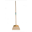 Bladhark -MM- 45cm - 20tds, geel kunststof, met steel 160cm