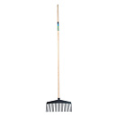 Bladhark -MM- PA 38cm - 21 tds. zwart, met steel 150cm