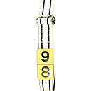 Riem nylon knelgesp 130cm, wit / zwarte strepen