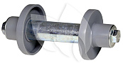 As 20 mm tbv kruiwagenwiel incl. doppen 13 cm