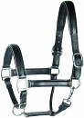 Harry's Horse Halster leder zwart met bies 