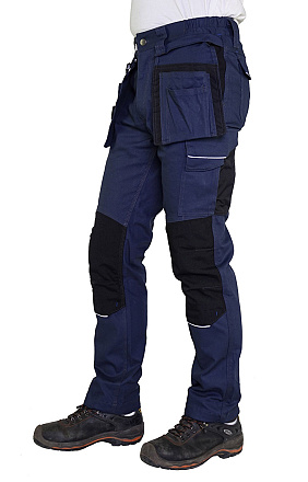 Storvik TIM Stretch-werkbroek +kniezakken, Donkerblauw, M