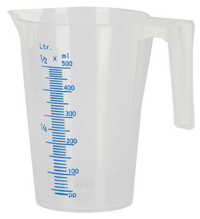 Maatbeker kunststof, 0.5-liter