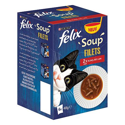 Felix kattenvoer Soup Strips Farm Selectie <br>6 x 48 gr