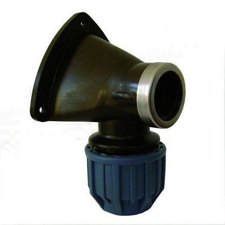 Muurplaat knie, 16mm x 1/2 binnendraad