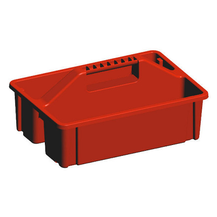 Poetsbakje / gereedschapbak, kunststof OPEN rood
