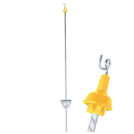 Rantsoenpaal ovaal veerstaal met krulisolator