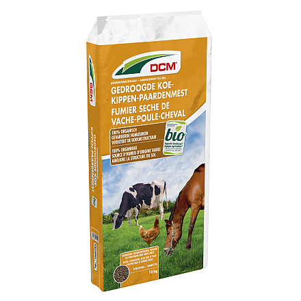 DCM Gedroogde Koe-Kippen-Paardenmest 18 kg