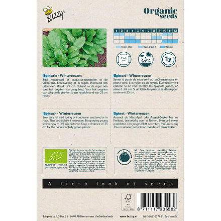 Buzzy® Organic Spinazie Winterreuzen (BIO)