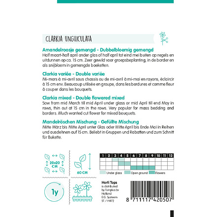 HT Clarkia, Amandelroosje dubbelbloemig gemengd