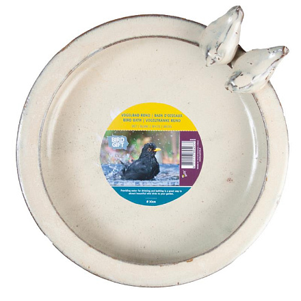 Vogelbad Rond Wit