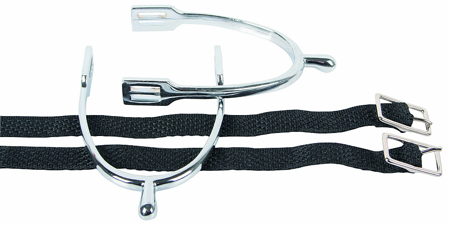 Harry's Horse Sporen knop verchroomd + riem H30