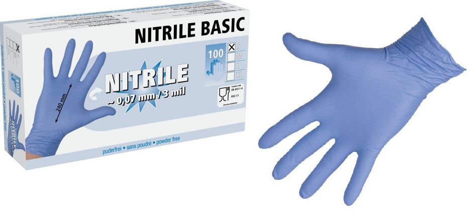 NITRIL handschoen blauw Basic (100) -XL