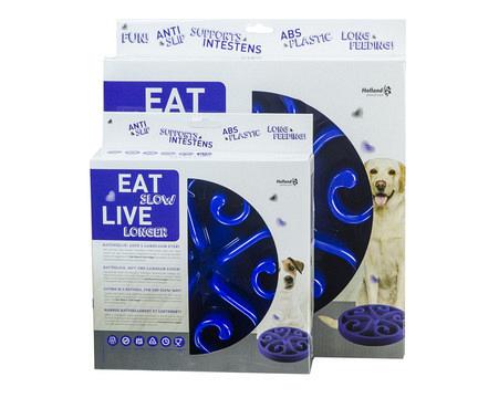 Eat Slow Live Longer voerbak Original blue