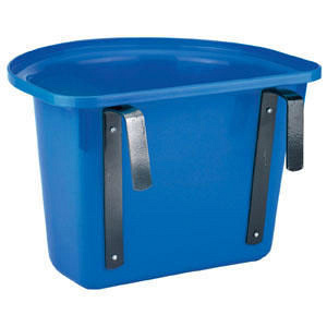 Voerbak met ophanghaken, halfrond, blauw 12L
