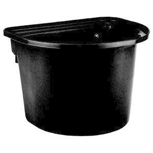 Voerbak met ophanghaken, halfrond, zwart 12L